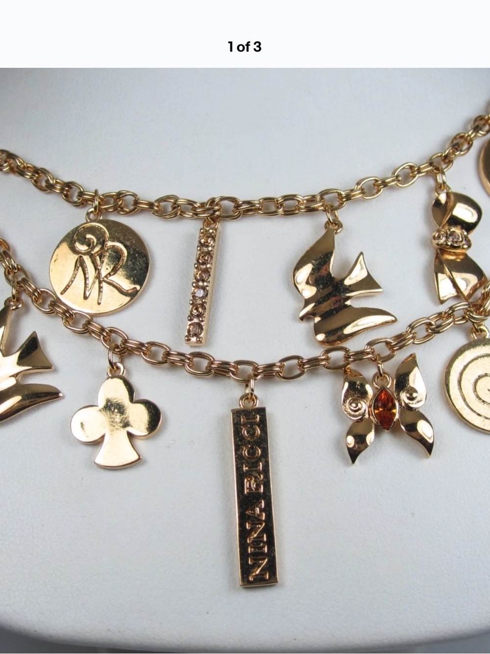 Nina Ricci Gold-Tone double strand Charm Necklace - Gold